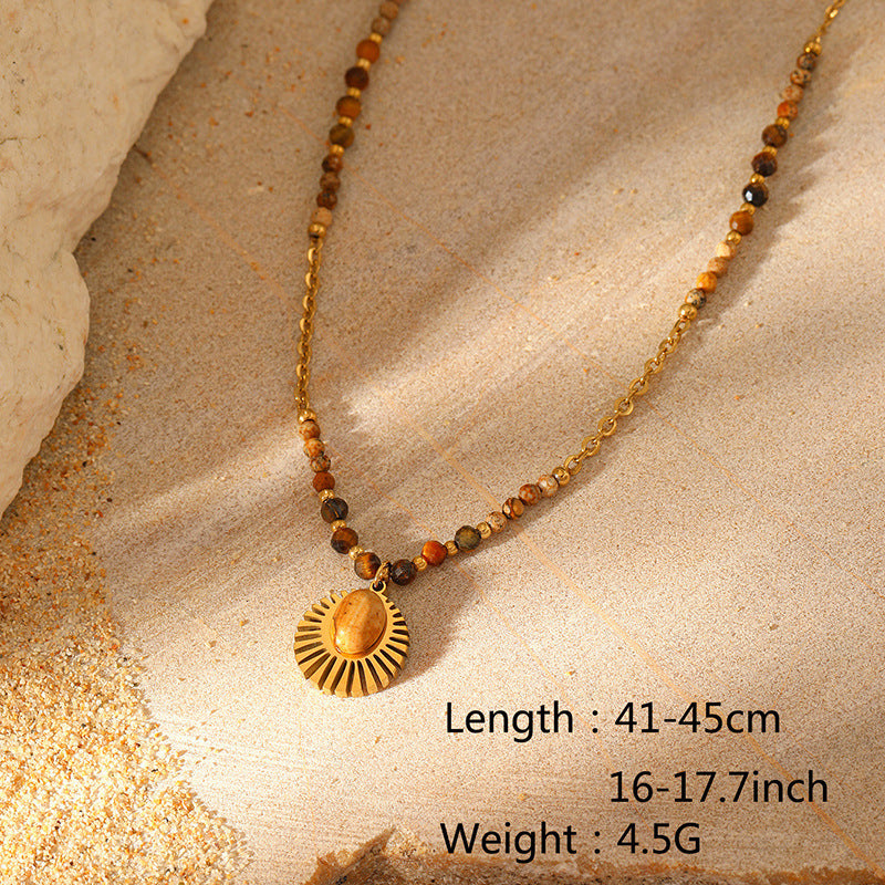 Fashionable All-match Stainless Steel Gold-plated Necklace