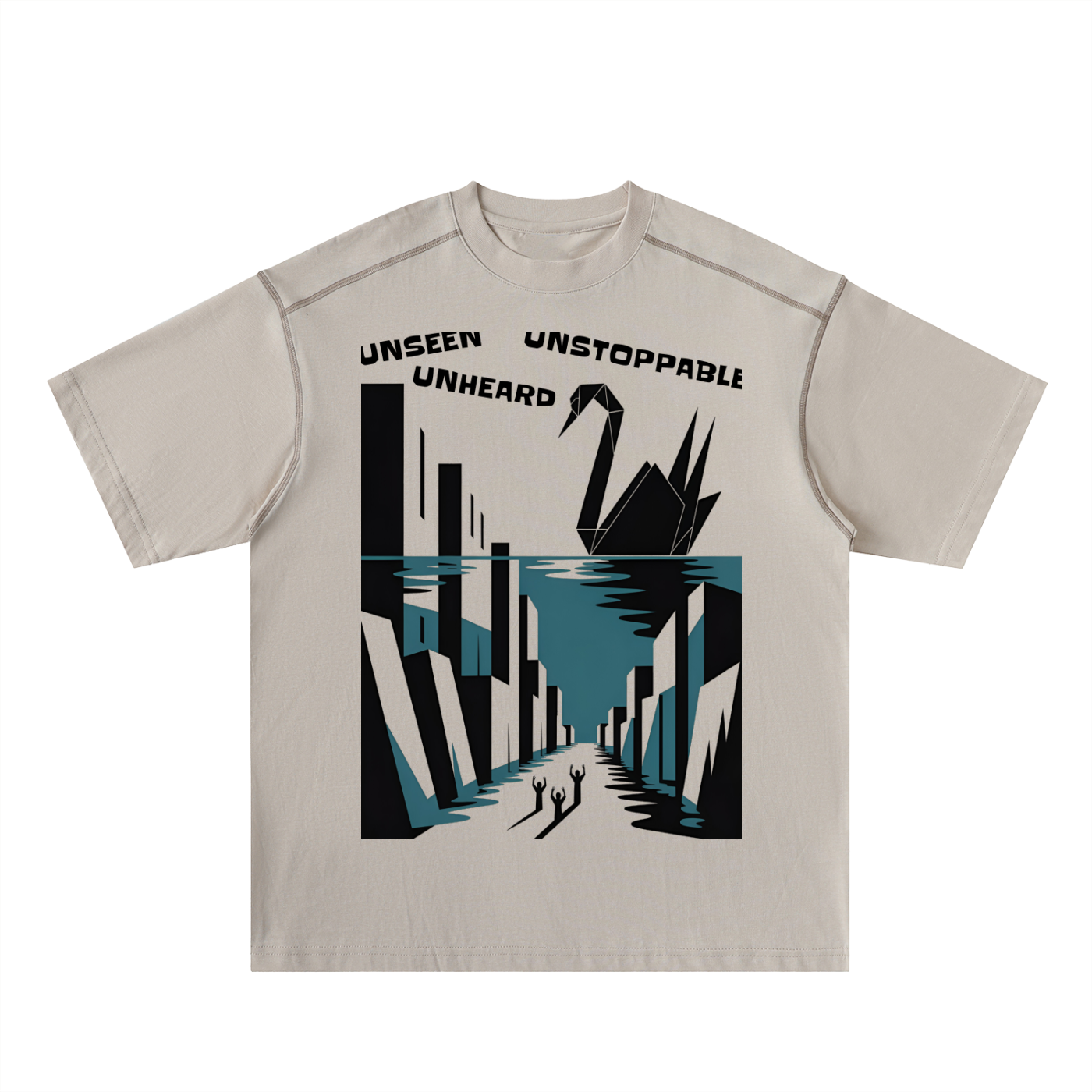 Oversized Contrast-Stitched Cotton Tee