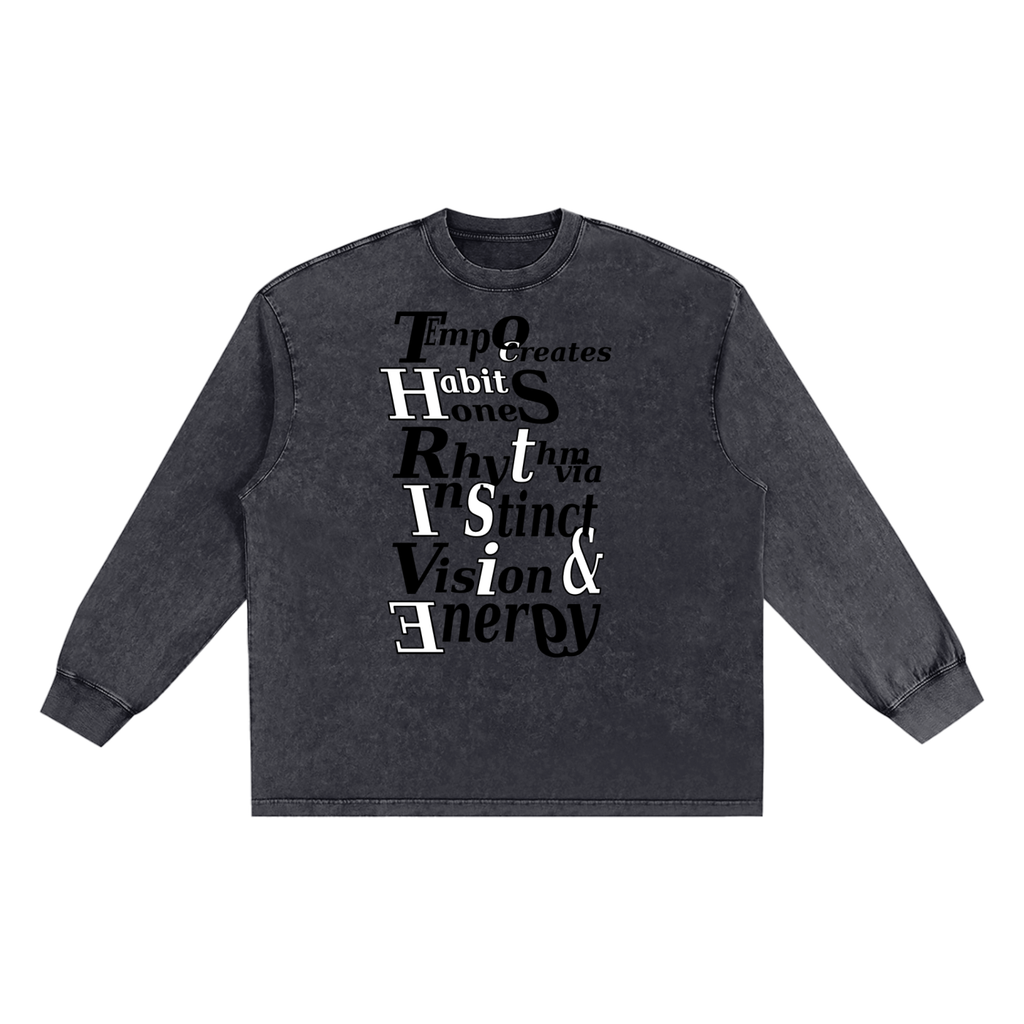 Snow Washed Frayed Edge longsleeve T-Shirt