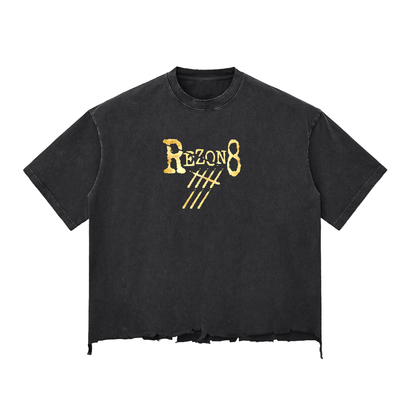 Snow Wash Raw-Hem Boxy unisex T-shirt