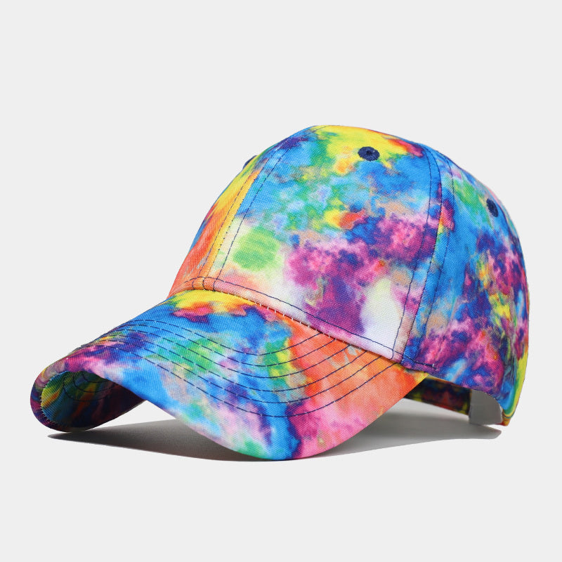 New Tie-dye Baseball Cap Men's And Women's Sun-shield Hats Wild Graffiti Hat