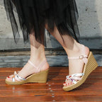 Shoes Wedge Sandals Women's High Heels Thick Heel Non-slip Fish Mouth Student Shoes