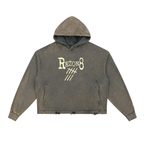 Vintage Washed Frayed-Hem Hoodie