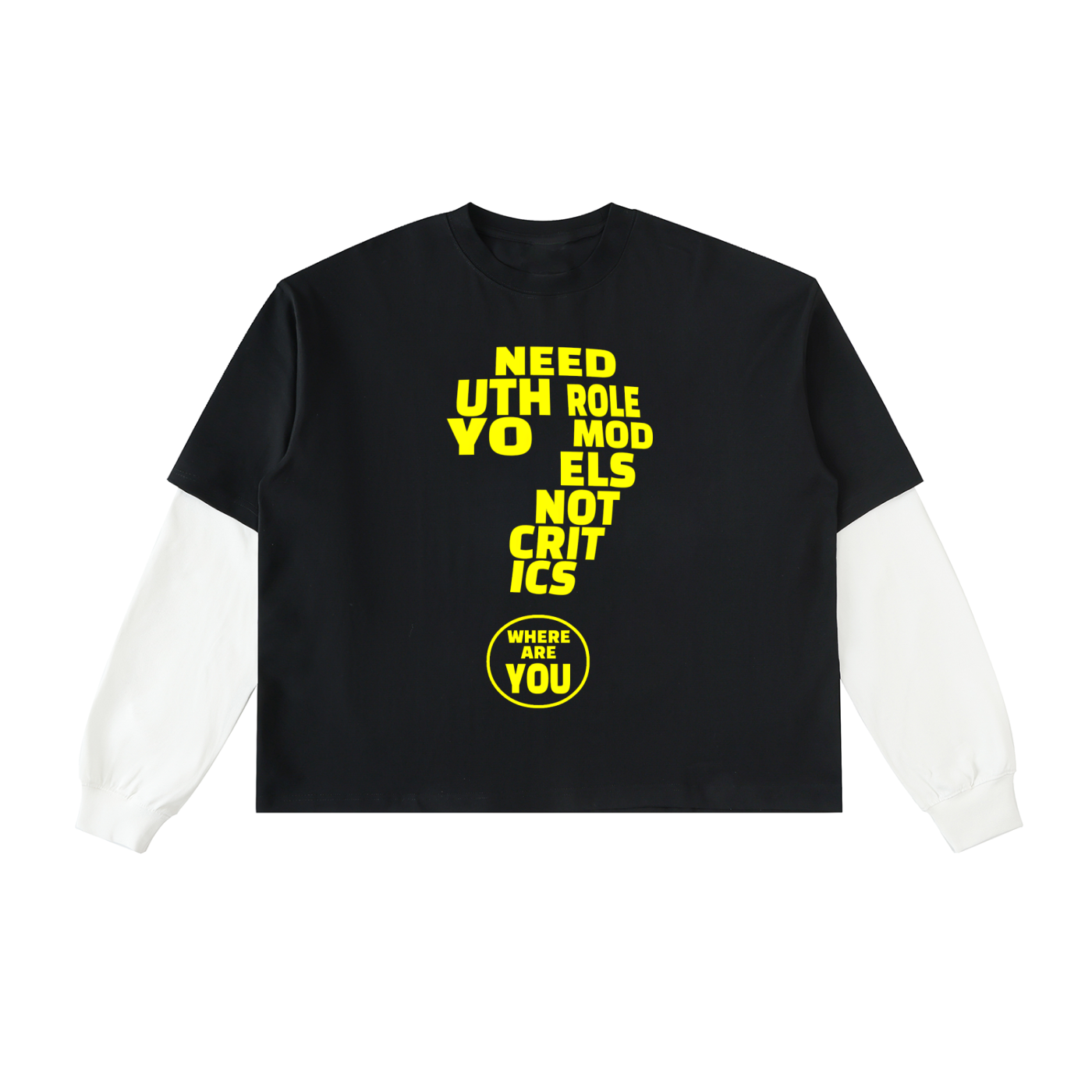 Layered Contrast Cotton longsleeve T-Shirt