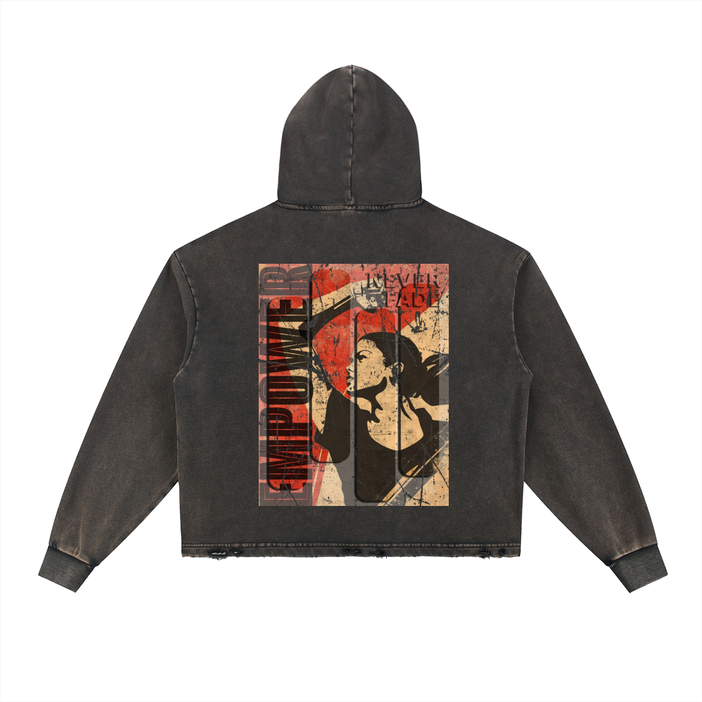 Vintage Washed Frayed-Hem Hoodie