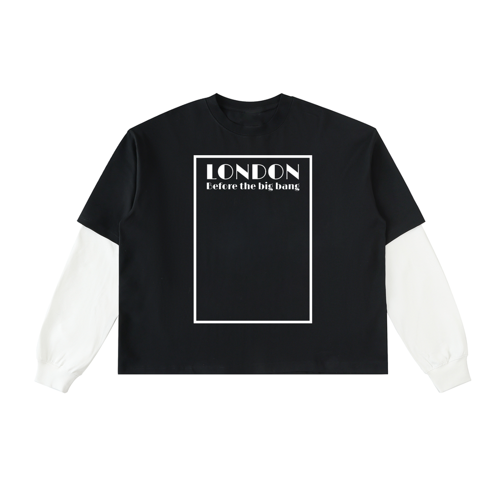 Layered Contrast Cotton longsleeve T-Shirt
