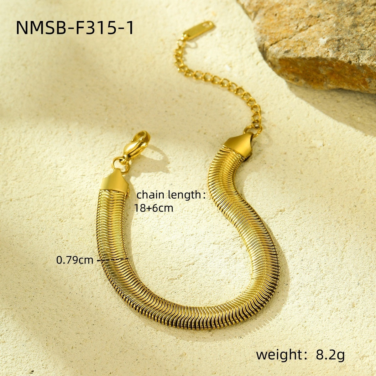 Titanium Steel Bracelet 18K Gold Plating Stainless Steel Inlaid Zircon