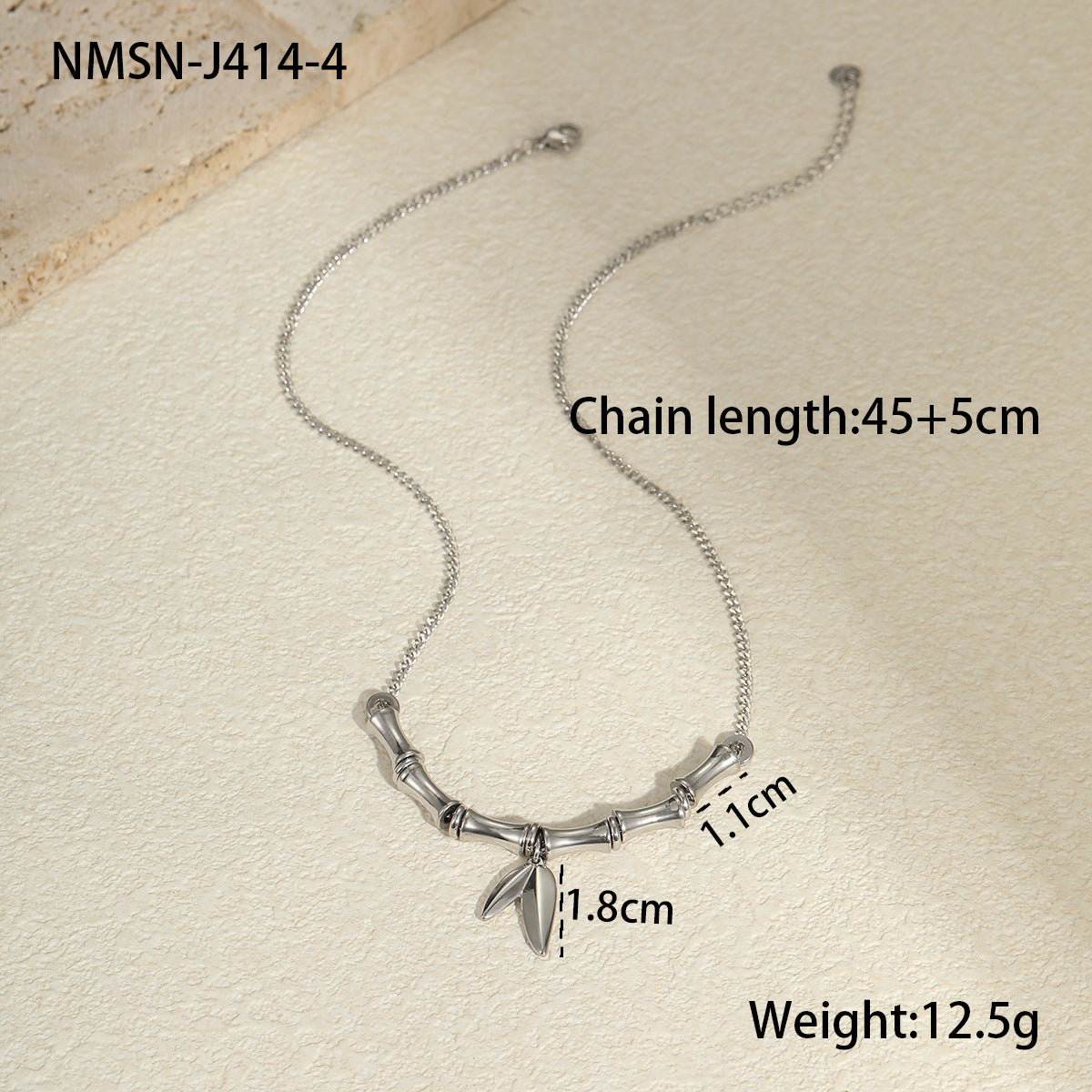 Women's Versatile Light Luxury Bamboo Knot Bamboo Leaf Necklace