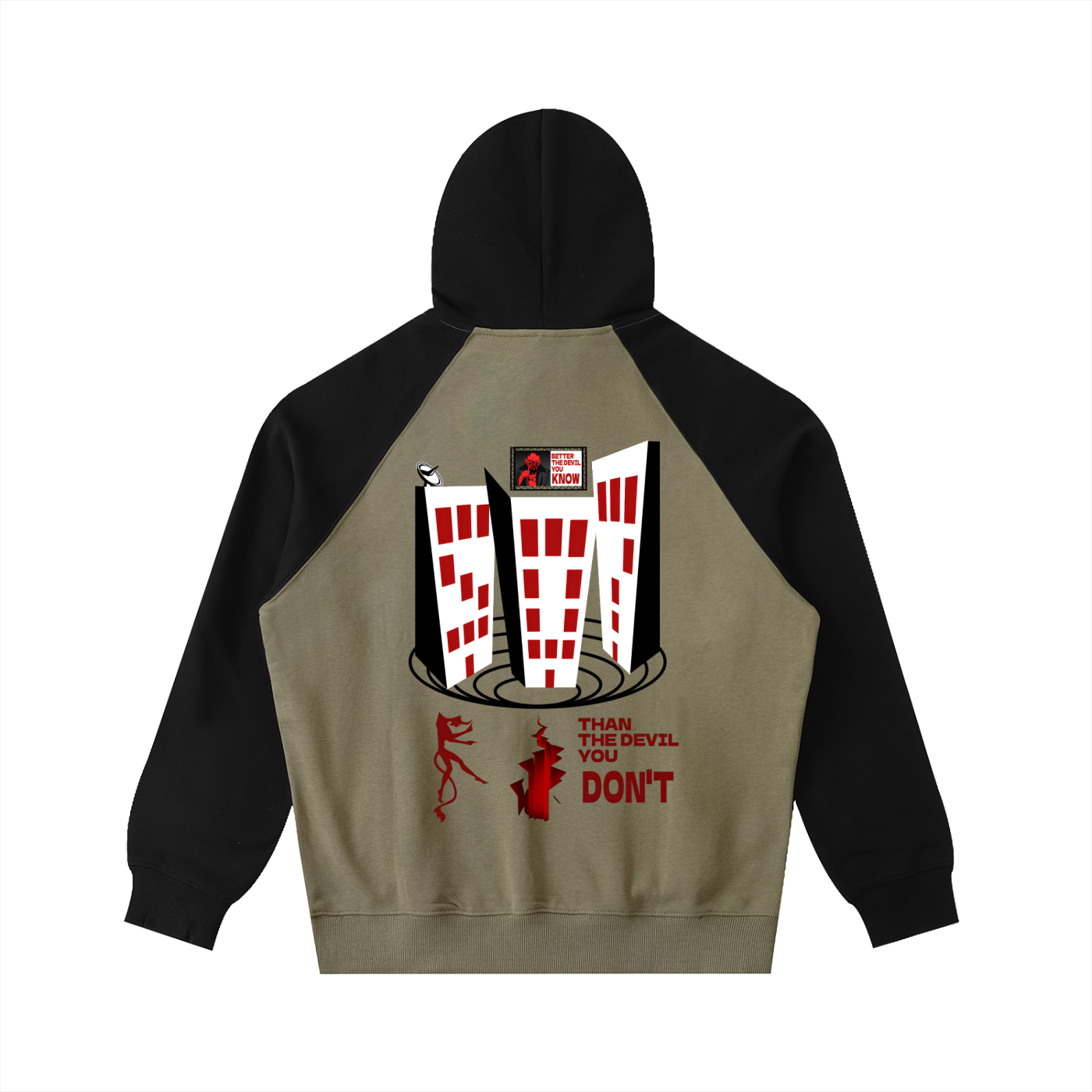 Color-Block Raglan Sleeve Hoodie