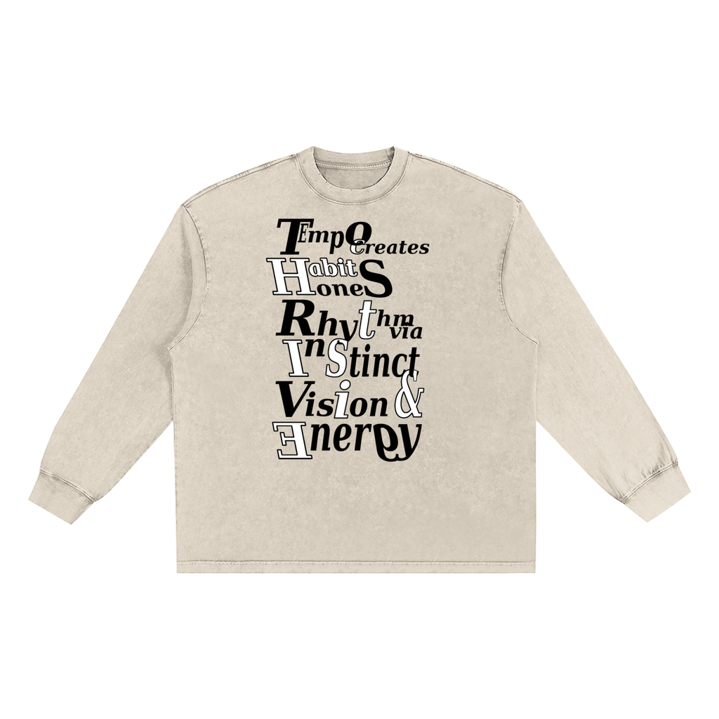 Snow Washed Frayed Edge longsleeve T-Shirt