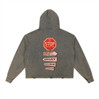 Vintage Washed Frayed-Hem Hoodie