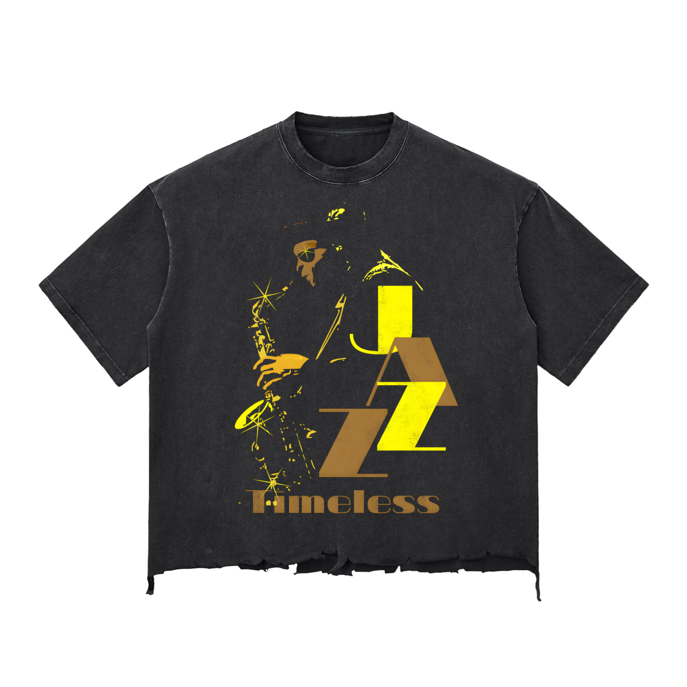 Snow Wash Raw-Hem Boxy unisex T-shirt