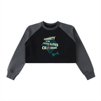 Raw-Hem Color-Block Raglan Crop Sweatshirt