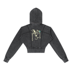 Vintage Washed Cropped Fleece Hoodie