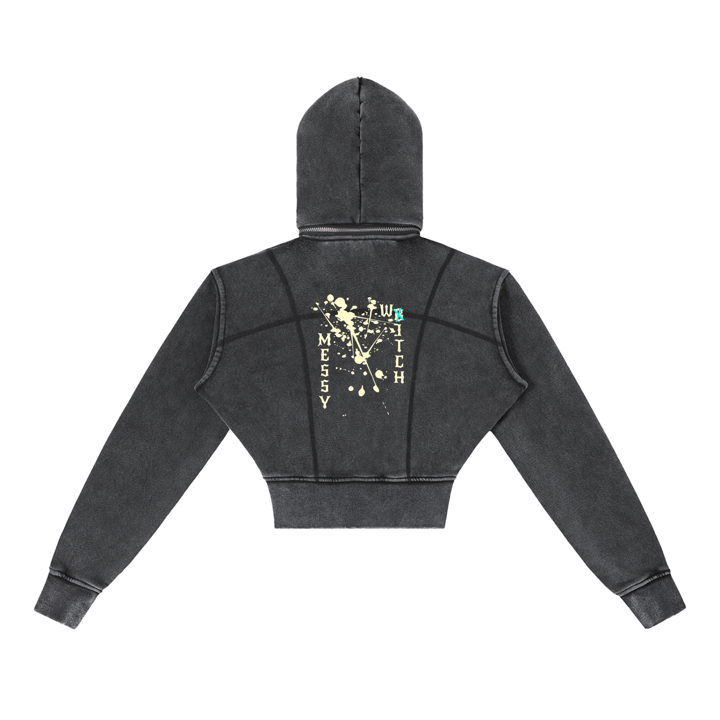 Vintage Washed Cropped Fleece Hoodie