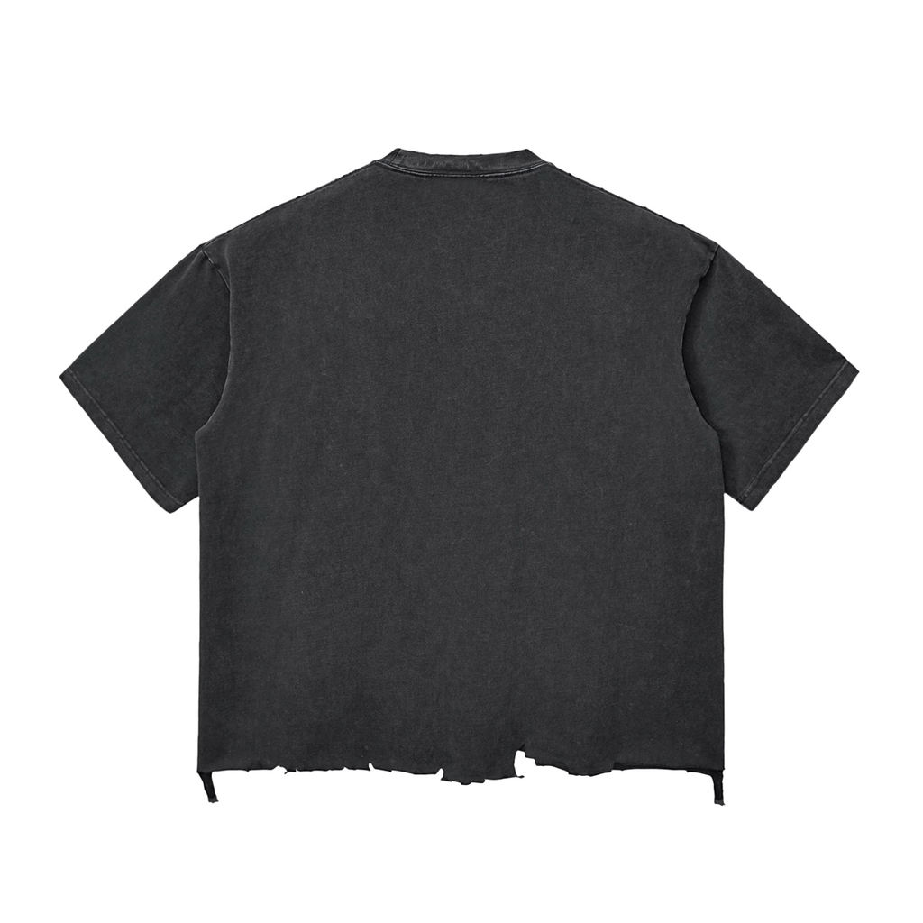 Snow Wash Raw-Hem Boxy unisex T-shirt