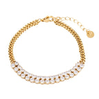 Titanium Steel Bracelet 18K Gold Plating Stainless Steel Inlaid Zircon