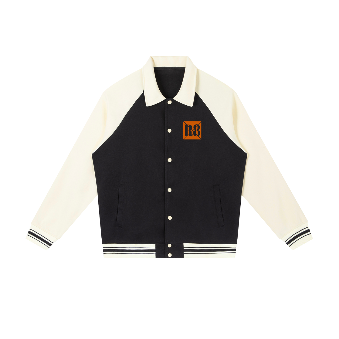 Contrast Raglan Sleeve Baseball Jacket