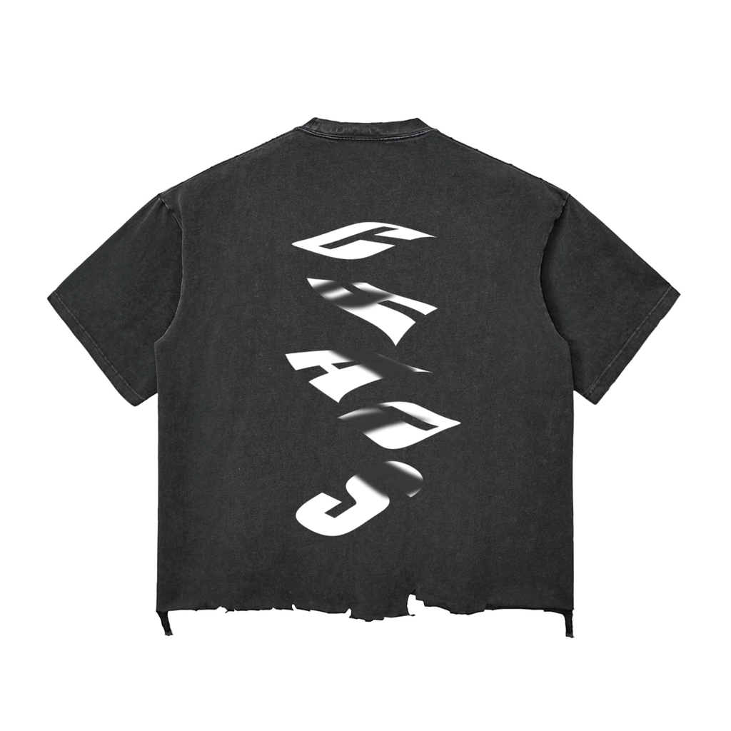 Snow Wash Raw-Hem Boxy unisex T-shirt