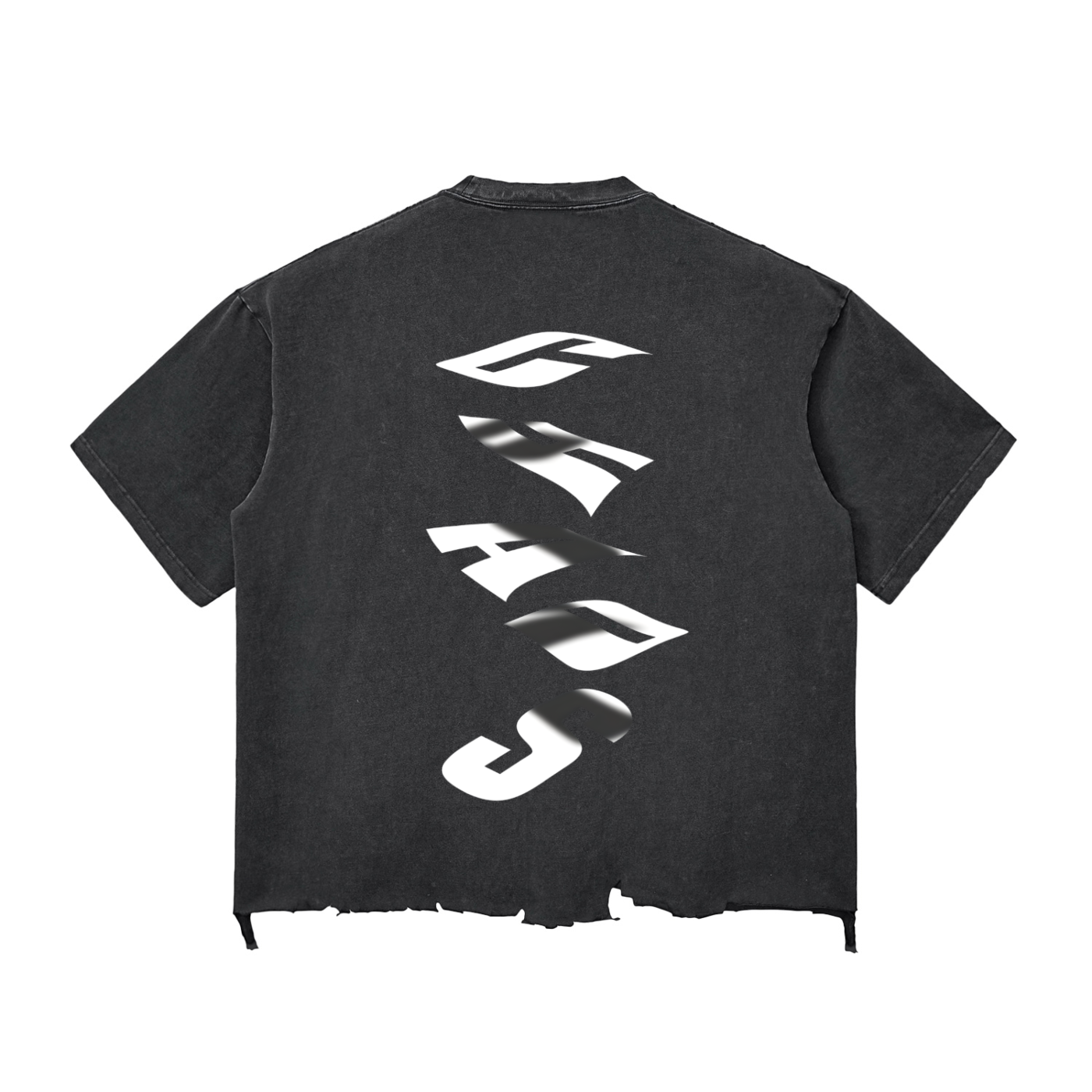 Snow Wash Raw-Hem Boxy unisex T-shirt