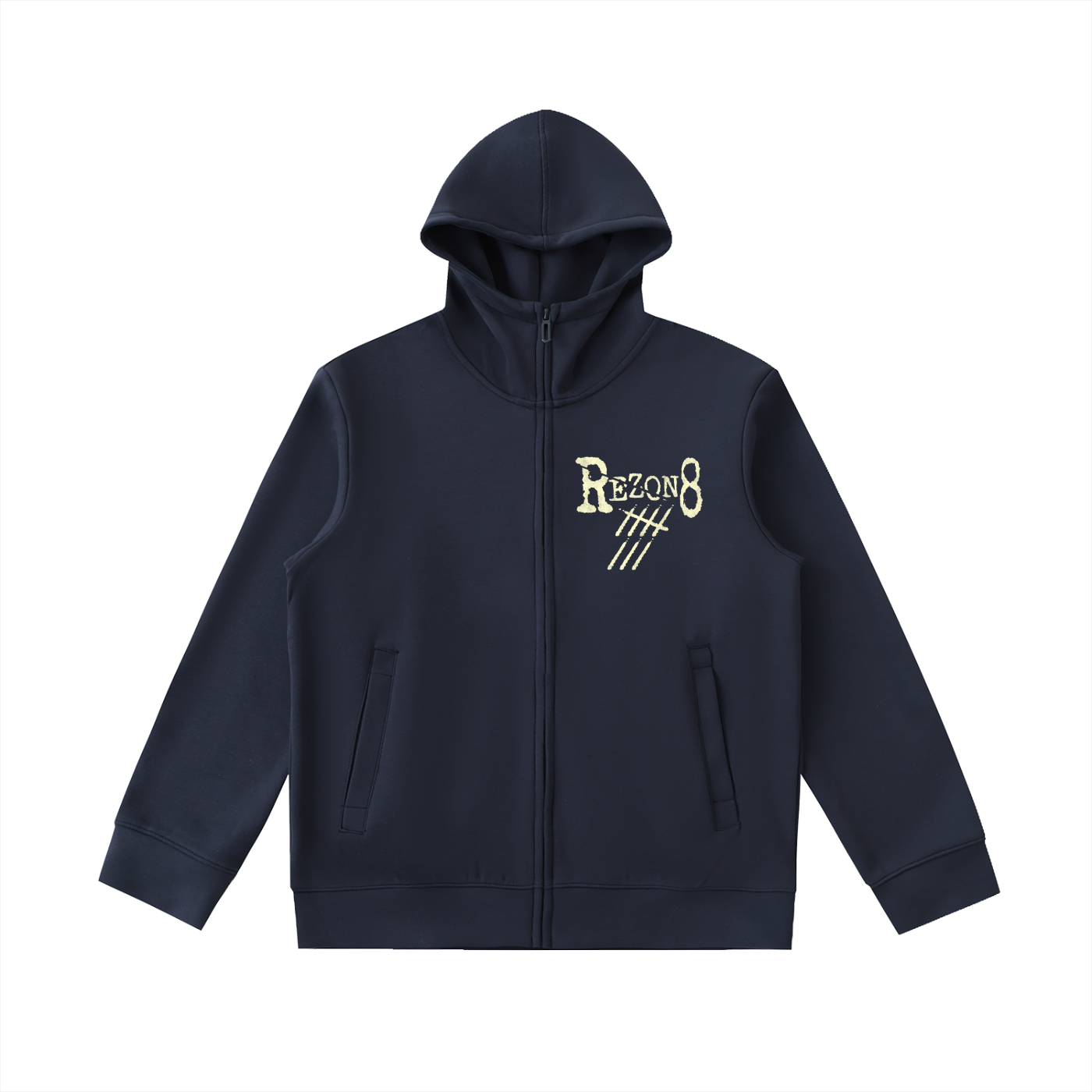 Essential Heavyweight High Neck  Zip-Up Hoodie