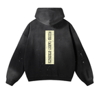 Vintage Washed Frayed Fleece Hoodie