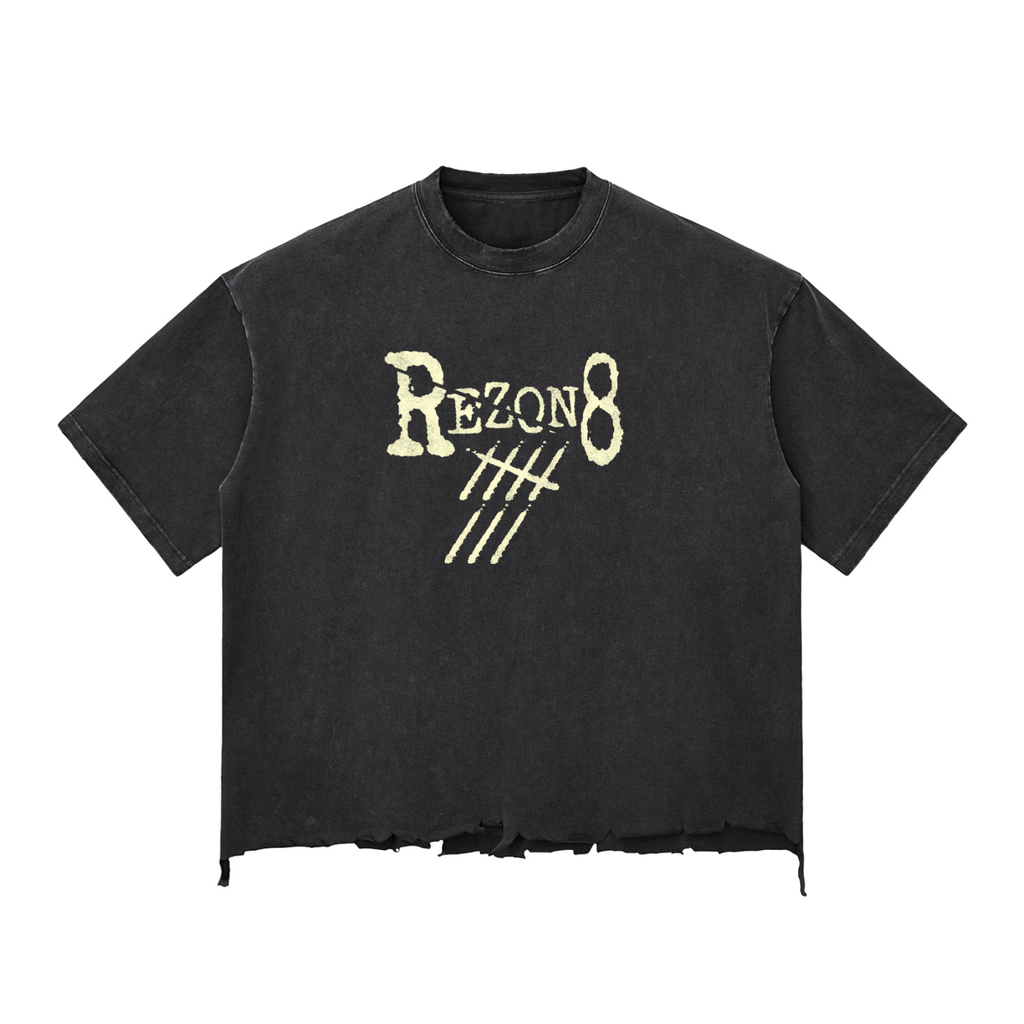 Snow Wash Raw-Hem Boxy T-shirt