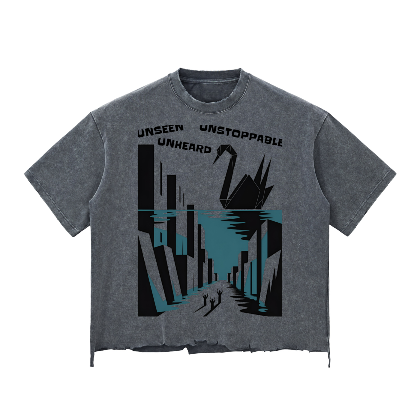 Snow Wash Raw-Hem Boxy T-shirt