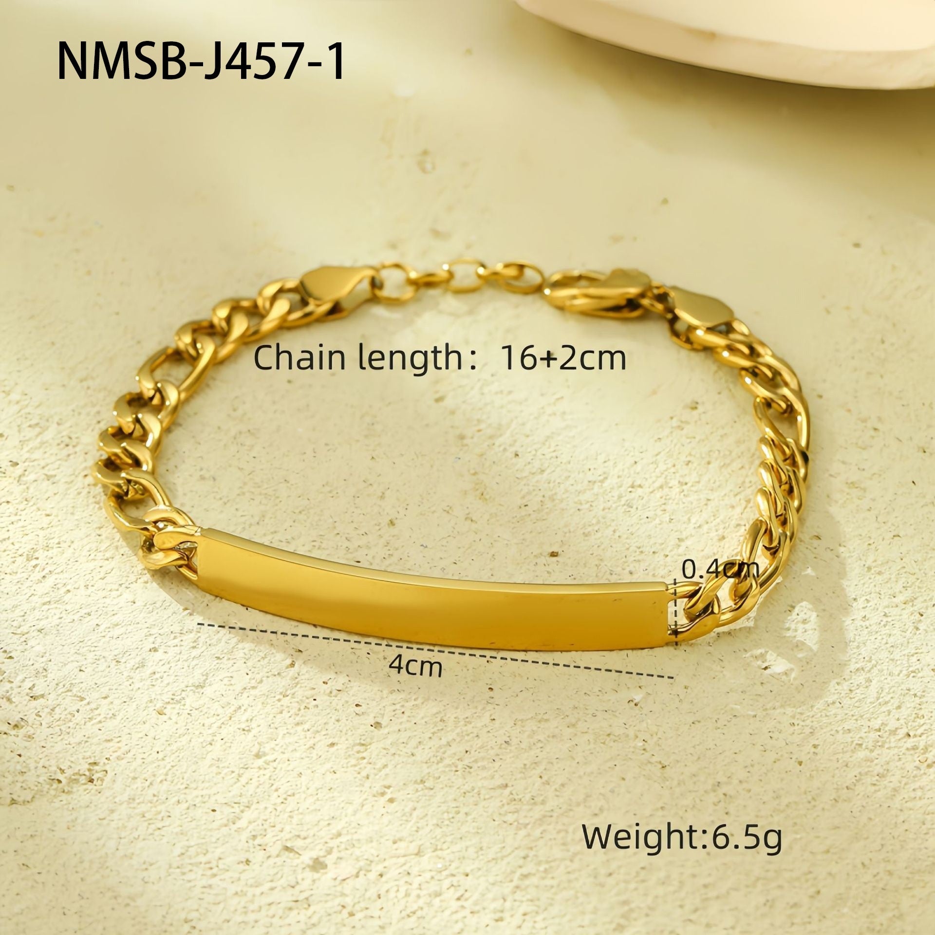 Titanium Steel Bracelet 18K Gold Plating Stainless Steel Inlaid Zircon