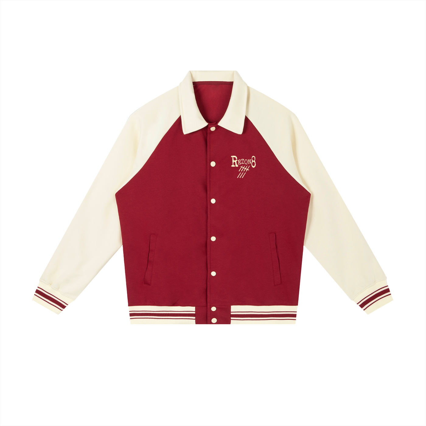 Contrast Raglan Sleeve Baseball Jacket