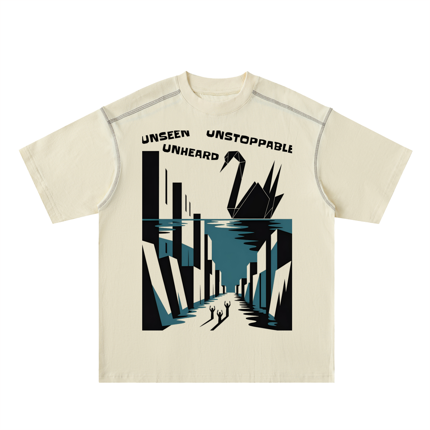 Oversized Contrast-Stitched Cotton Tee