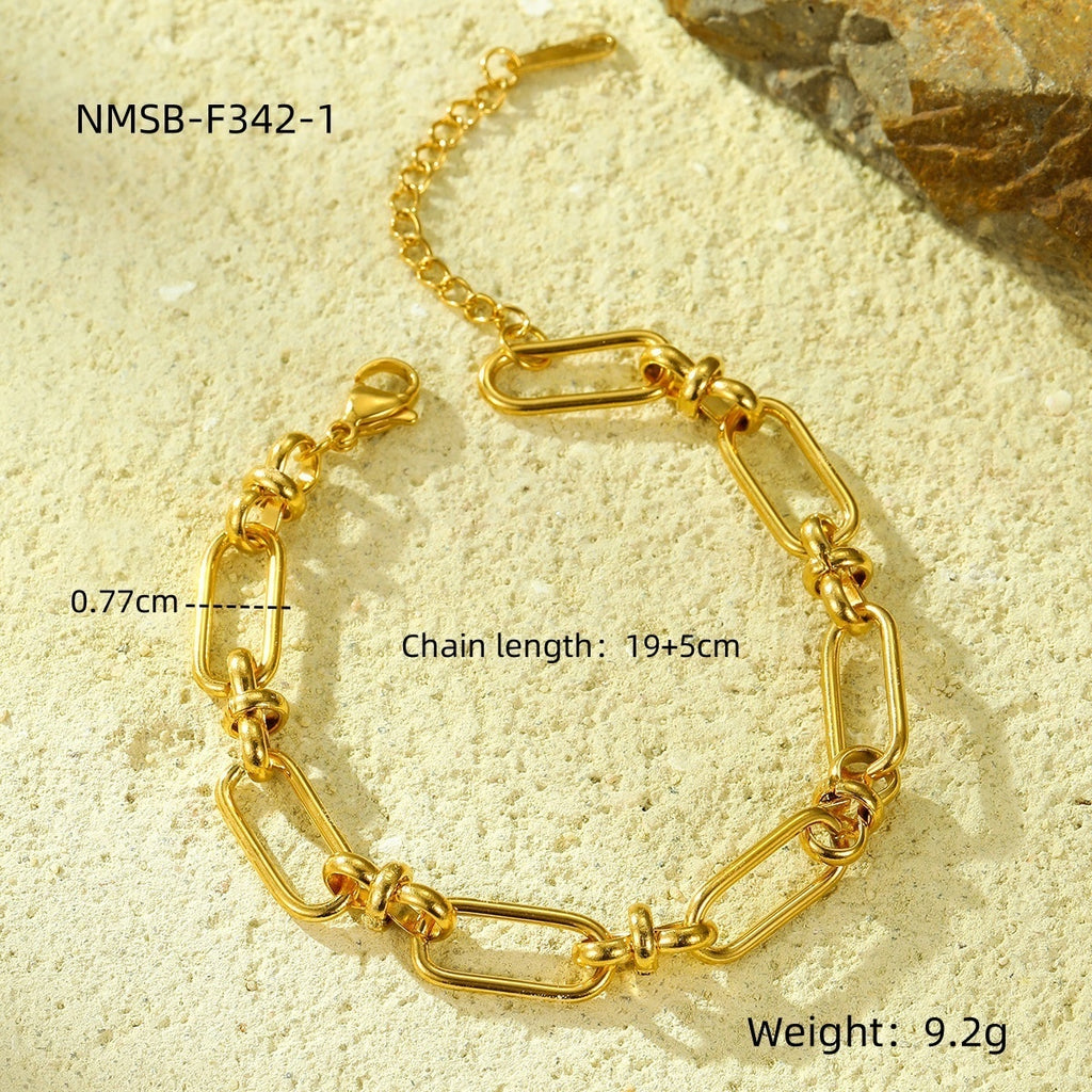 Titanium Steel Bracelet 18K Gold Plating Stainless Steel Inlaid Zircon