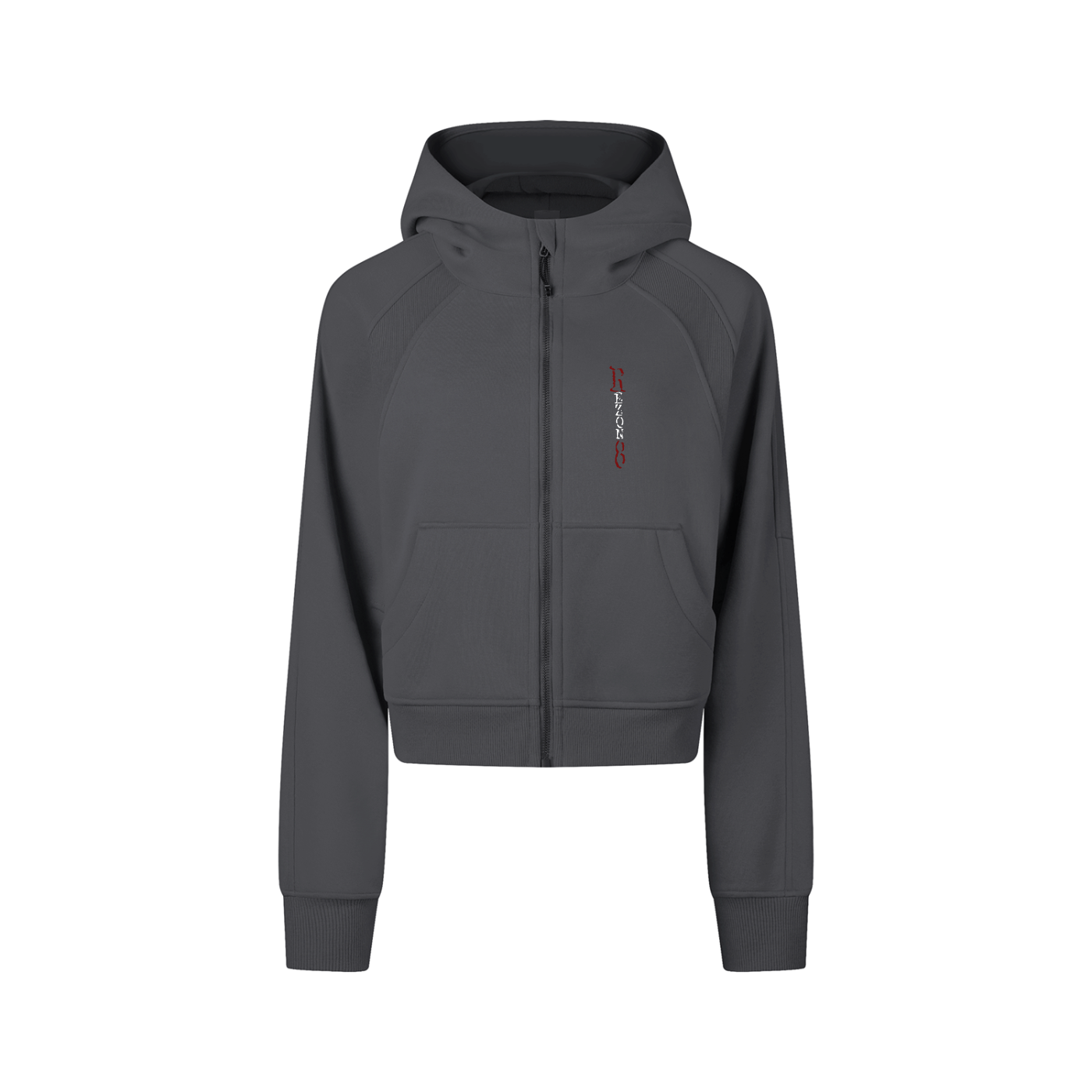 Cropped Zip-Through Hoodie