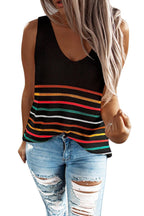 Summer Colorful Striped Blouse Shirt