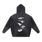 Vintage Washed Frayed Fleece Hoodie