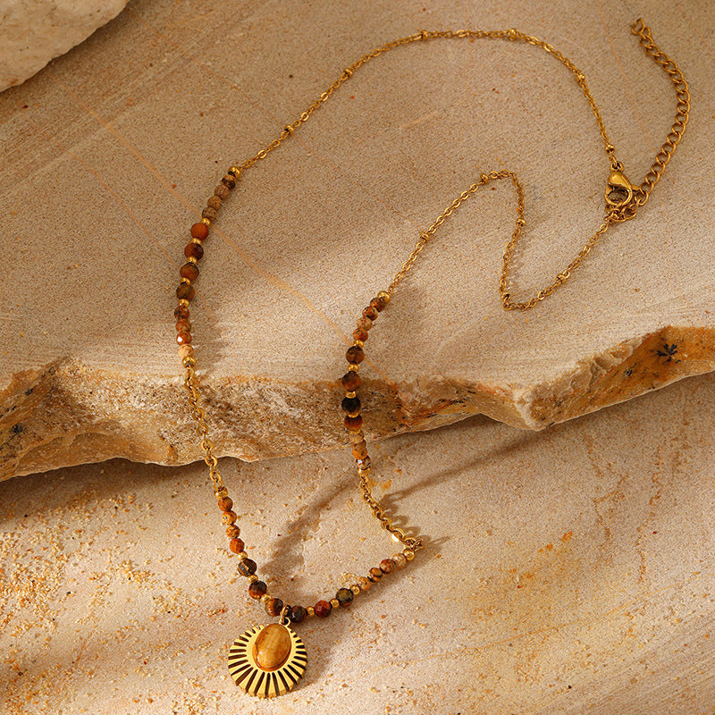 Fashionable All-match Stainless Steel Gold-plated Necklace