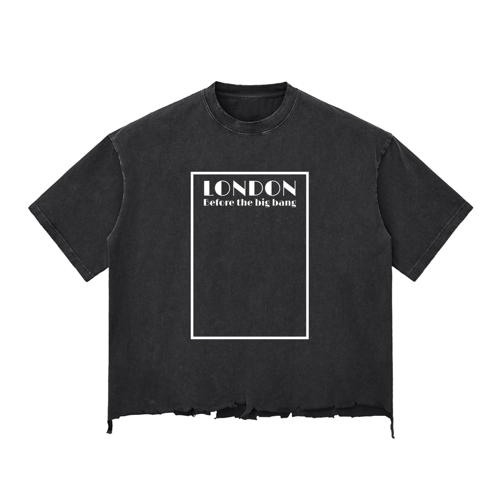 Snow Wash Raw-Hem Boxy unisex T-shirt