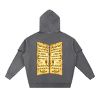 Snow Washed Raw Edge Double Layered Hoodie