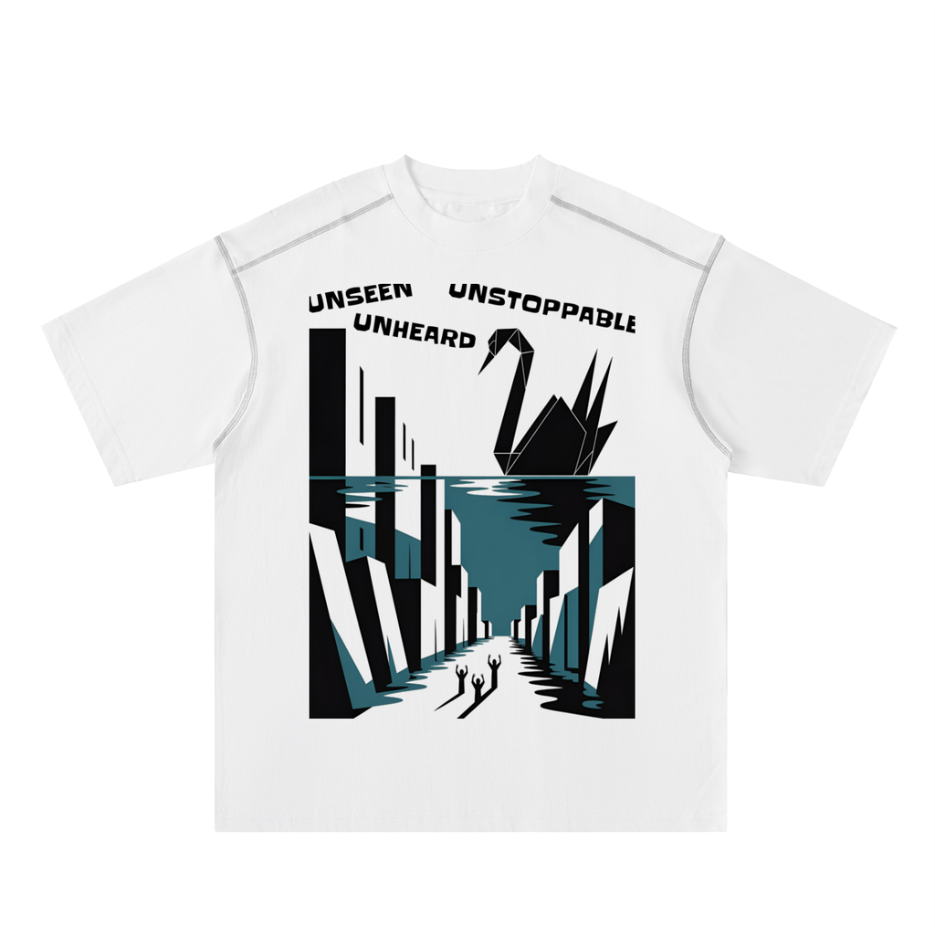 Oversized Contrast-Stitched Cotton Tee