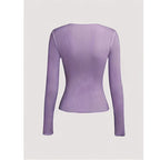 Women Long Sleeve T Shirts Crewneck Slim Fit Tops Going Out Fall Fashion Basic Tee