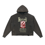 Vintage Washed Frayed-Hem Hoodie