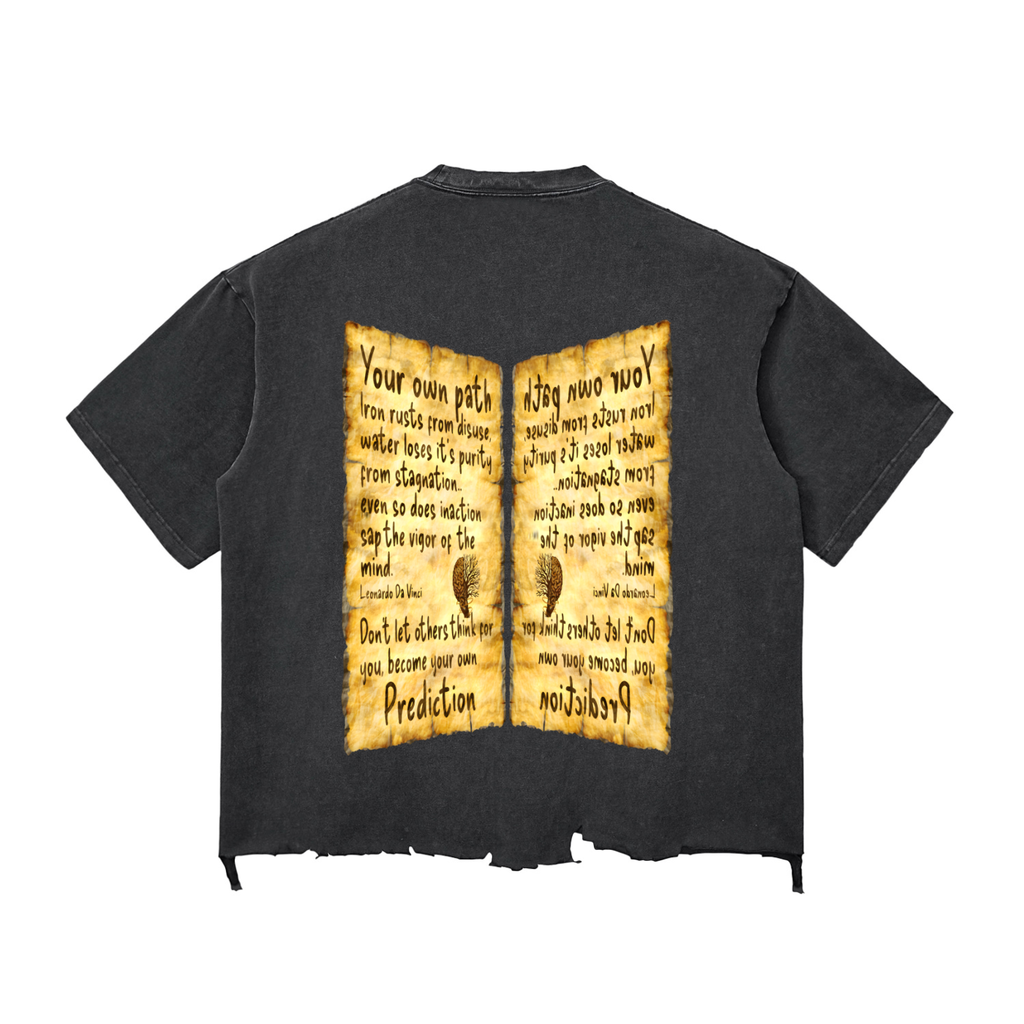 Snow Wash Raw-Hem Boxy unisex T-shirt