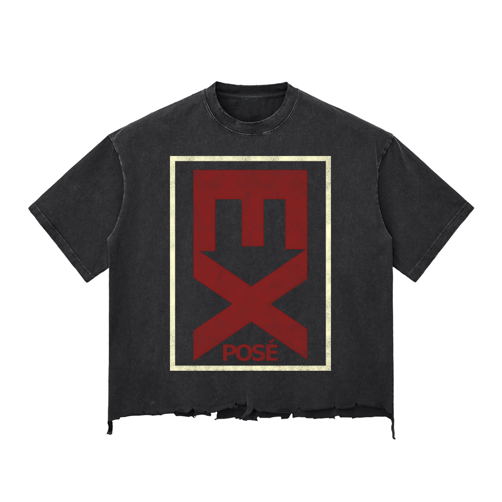 Snow Wash Raw-Hem Boxy unisex T-shirt