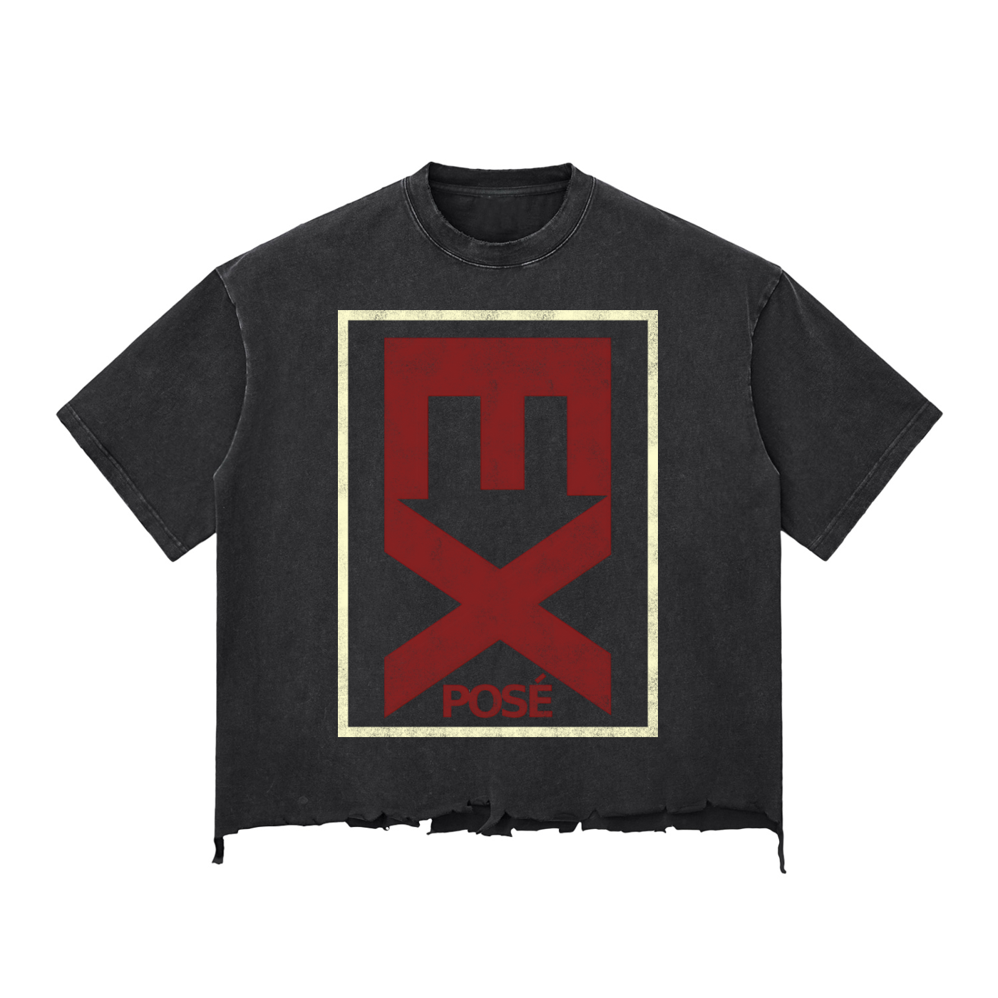 Snow Wash Raw-Hem Boxy unisex T-shirt