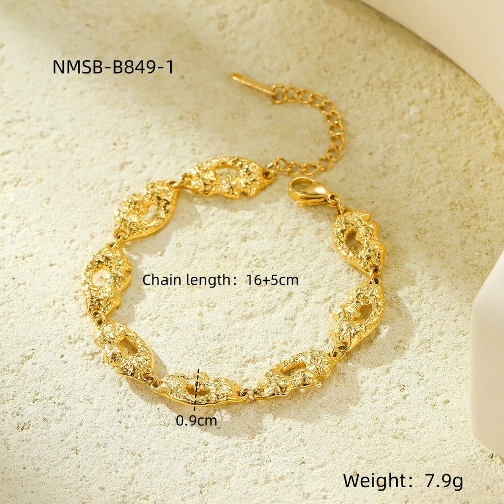 Titanium Steel Bracelet 18K Gold Plating Stainless Steel Inlaid Zircon