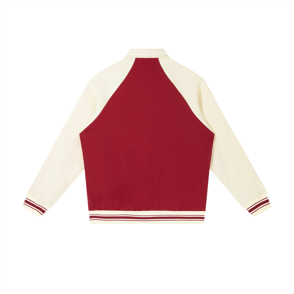 Contrast Raglan Sleeve Baseball Jackets