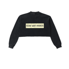 Snow Washed Raw Edge Cropped Sweatshirt