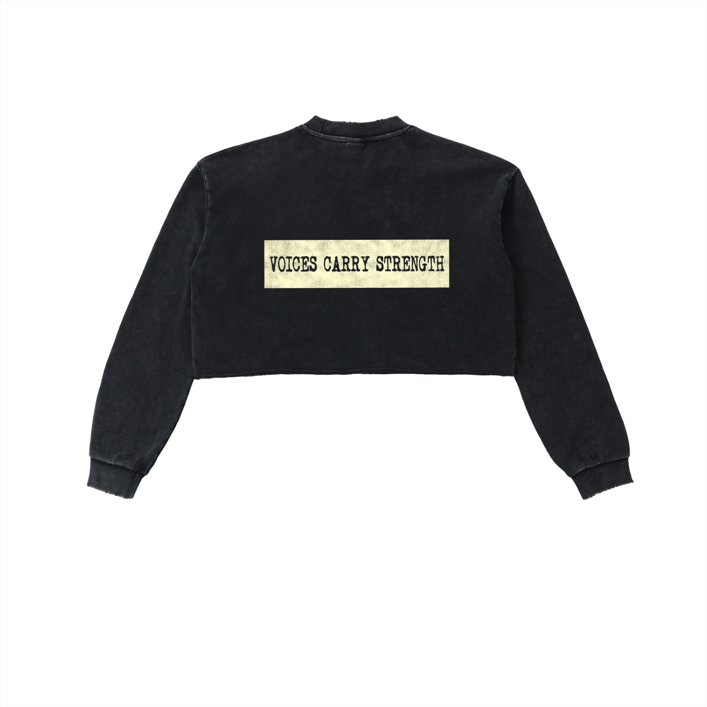 Snow Washed Raw Edge Cropped Sweatshirt