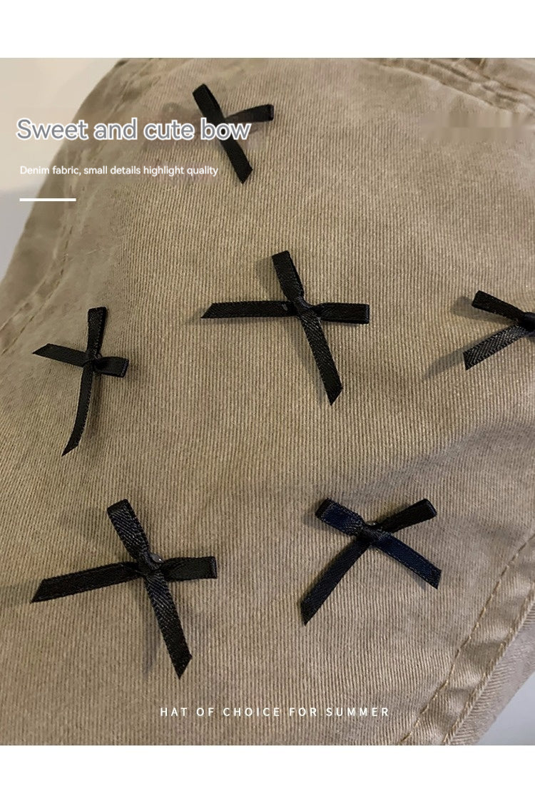 Bow Advance Hats Casual Face Peaked Cap Beret