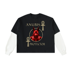 Layered Contrast Sleeve Cotton T-Shirt